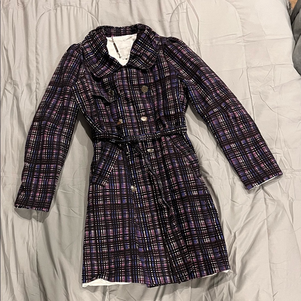 Purple and Blue Plaid Trench Coat by Richard Chai for Target